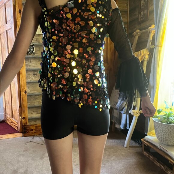 Girls AWISH come true sequined 2 piece dance costume sz 10/12 - Picture 2 of 8